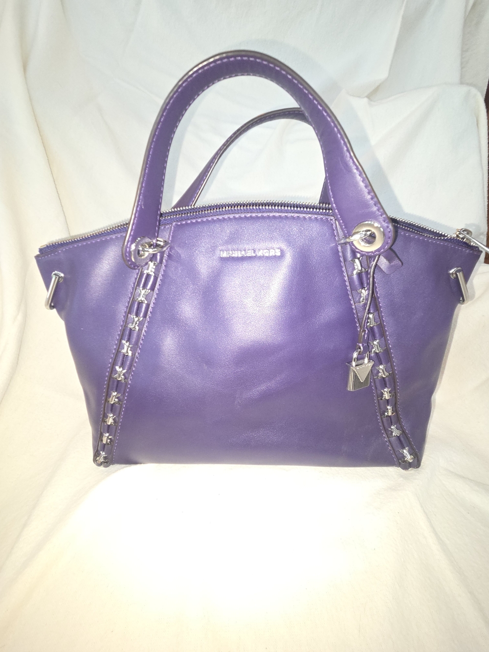 Michael Kors Sadie Purple Smooth Leather Satchel